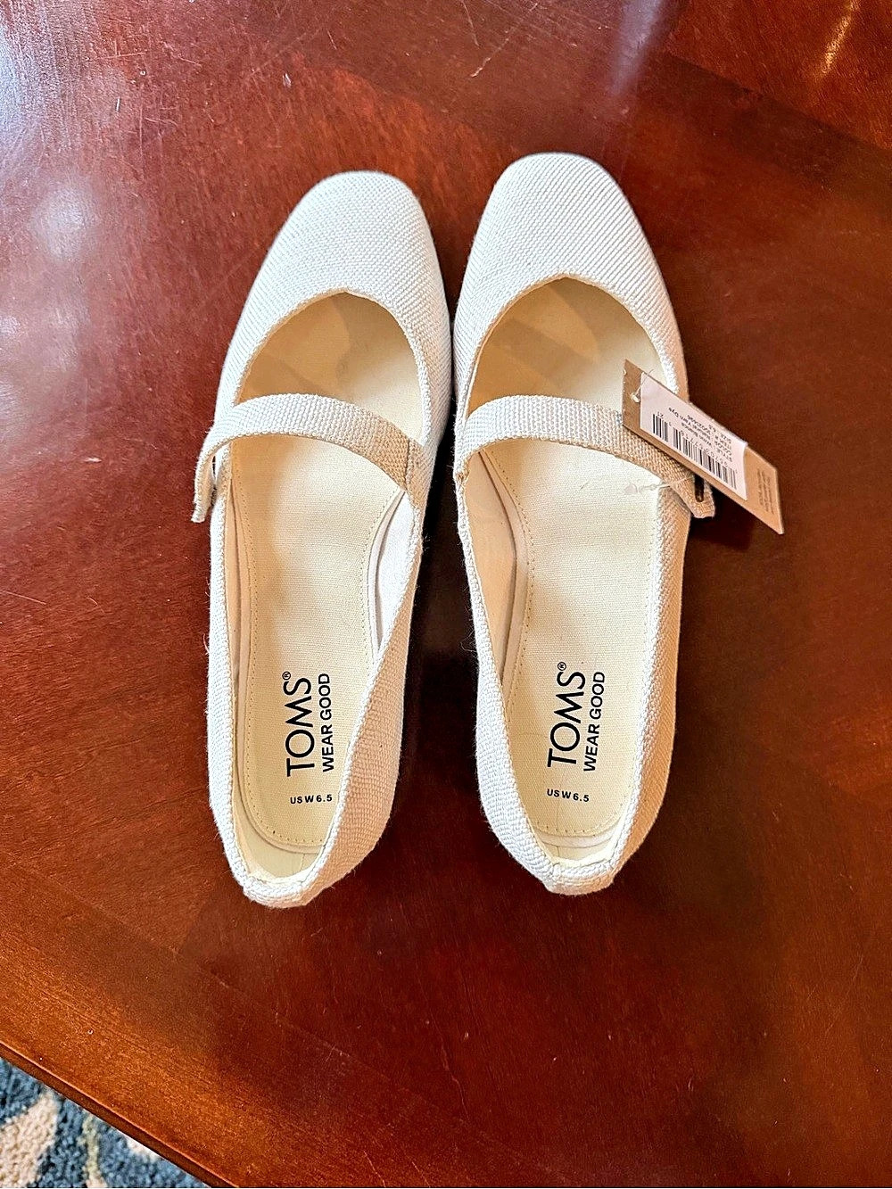 TOMS Bianca Mary Jane Flat Beige US 6.5 NWT